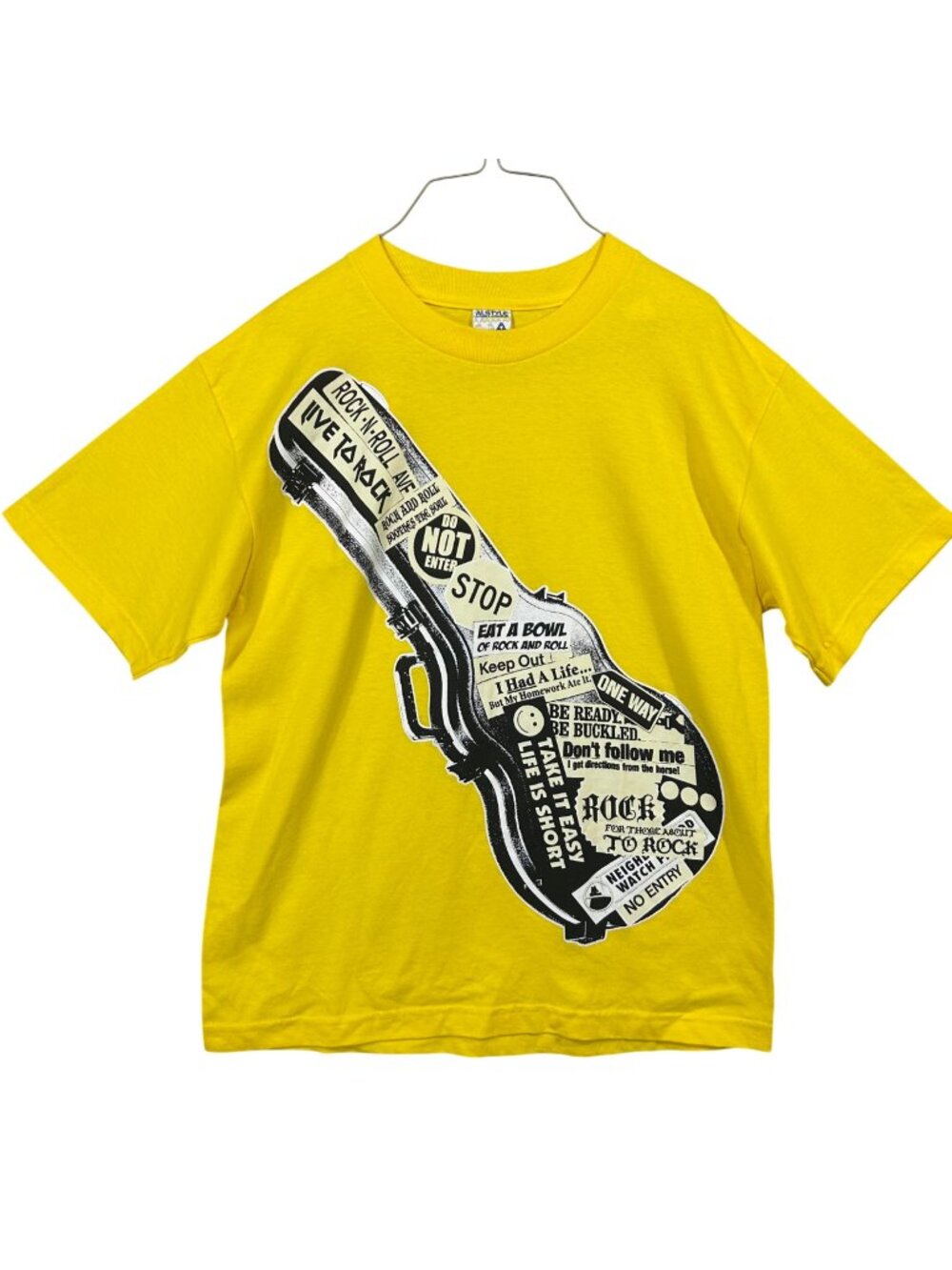 Yellow Alstyle You XL Graphic Tee With Guitar Case Design & Rock N Roll NWT